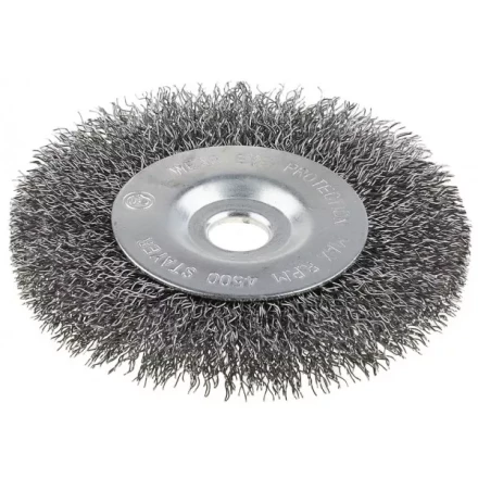 Щетка STAYER дисковая для точильно-шлифовального станка, витая сталь 0,3мм, 175/12,7/16мм 35185-175 купить в Перми
