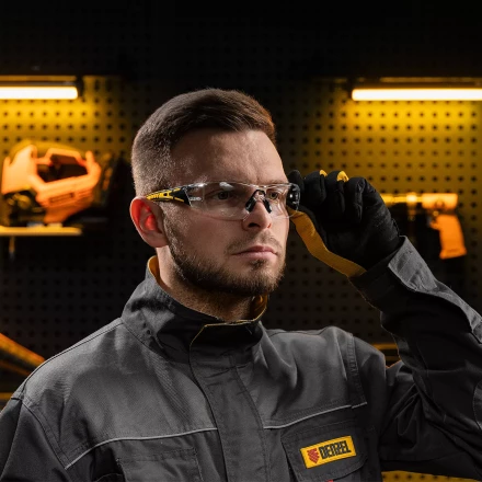 Очки защитные открытые Denzel 89191, поликарбонатные, прозрачная линза, 2х комп.дужки купить в Перми