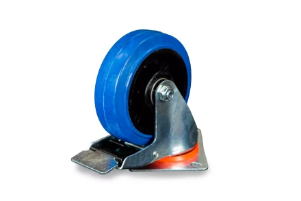 Колесо поворотное из эластичной резины MW150 150 мм с тормозом 1024404 купить в Перми