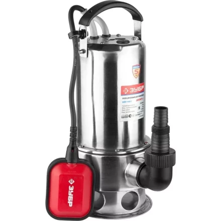 Насос ЗУБР погружной для грязной воды, корпус из нержавеющей стали, пропускная способность 280 л/мин, 1100Вт ЗНПГ-1100-С купить в Перми