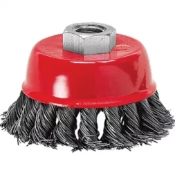 Щетка для УШМ, 75 мм, М14, "чашка", крученая металлическая проволока MATRIX 74624