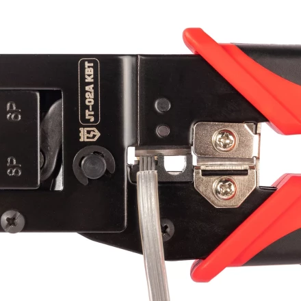 Кримпер многофункциональный КВТ JT-02А с 2 встроенными модулями для обжима RJ-45, RJ-12, RJ-11 (101929) купить в Перми