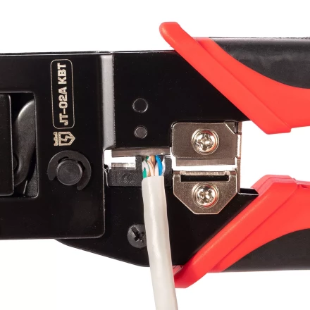 Кримпер многофункциональный КВТ JT-02А с 2 встроенными модулями для обжима RJ-45, RJ-12, RJ-11 (101929) купить в Перми