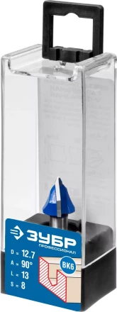 ЗУБР 12.7 x 13 мм, угол 90° мм, фреза пазовая галтельная V-образная, Профессионал (28752-12.7) купить в Перми