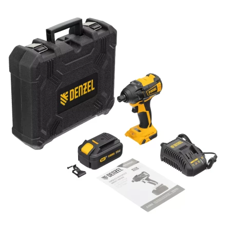 Винтоверт ударный аккумуляторный Denzel 26510 бесщеточный CID-IB-200 18В Li-Ion купить в Перми