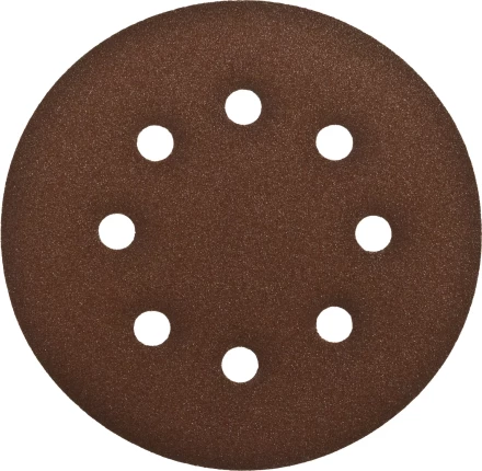 Круг шлифовальный ЗУБР &quot;СТАНДАРТ&quot; из абразивной бумаги на велкро основе, 6 отв., Р120, 150мм, 5шт 35350-150-120 купить в Перми