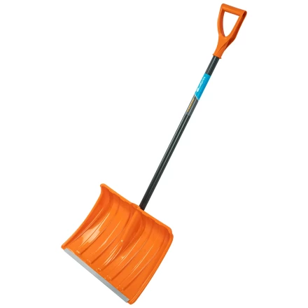 Лопата для уборки снега пластиковая Сибртех, 490х370х1350 мм, стальной черенок, усиленная 61667 купить в Перми
