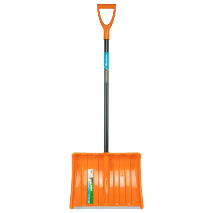 Лопата для уборки снега пластиковая Сибртех, 490х370х1350 мм, стальной черенок, усиленная 61667 купить в Перми