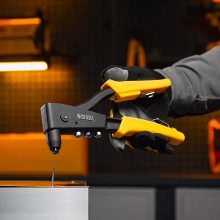 Заклепочник ручной, 255 мм Denzel, литой, усиленный, заклепки 2,4-3,2-4,0-4,8 мм 40441 купить в Перми