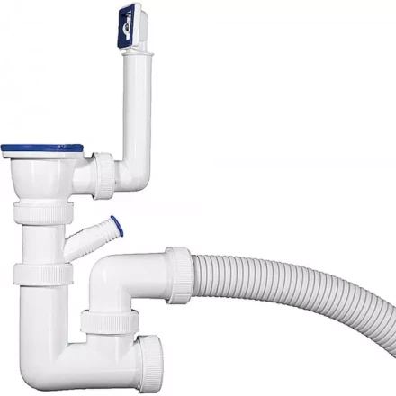 Сифон ЗУБР &quot;МАСТЕР&quot; колбовый для моек и раковин, выпуск - нержавеющая чашка, перелив, отвод для стиральной машины 51869 купить в Перми