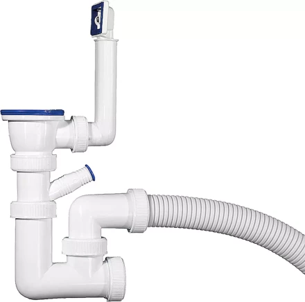 Сифон ЗУБР &quot;МАСТЕР&quot; колбовый для моек и раковин, выпуск - нержавеющая чашка, перелив, отвод для стиральной машины 51869 купить в Перми