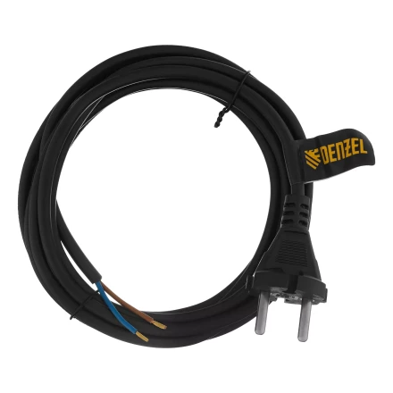 Шнур сетевой Denzel Energy Series, ПВС, 3 м, 2 x 1 мм, с неразборной вилкой, черный, 3 м, 37665 купить в Перми