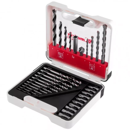 Набор сверл комбинированный сверла по металлу 1-6 мм бетону 4-8 мм дереву 4-8 мм биты 10 шт адаптер зенковка 31 предмет Pro Matrix 725631 купить в Перми