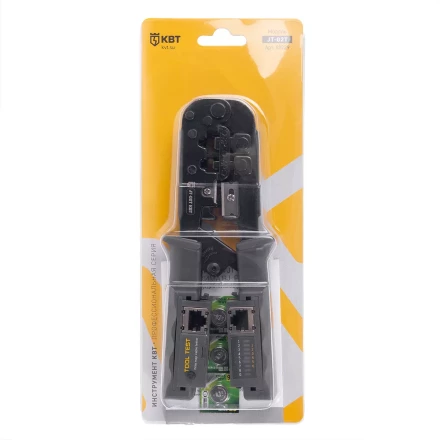 Кримпер многофункциональный КВТ JT-02T с 2 встроенными модулями для обжима RJ-45, RJ-12, RJ-11 (89229) купить в Перми