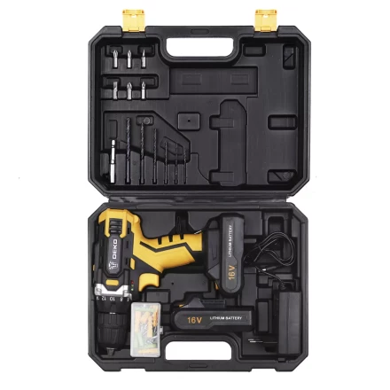 Дрель аккумуляторная DEKO DKCD16FU-Li + набор 63 инструментов в кейсе, 063-4099 купить в Перми