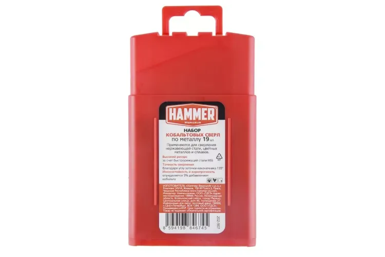 Набор сверл HAMMER No7 19шт. 1,0-10мм купить в Перми