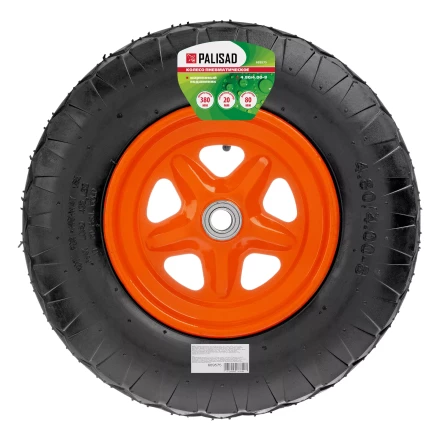 Колесо пневматическое Palisad «Звезда» 4.80/4.00-8 D380 мм, внутренний диаметр подшипника 20 мм, 689575 длина оси 80 мм купить в Перми