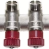 Коллектор GENERAL FITTINGS для горячей воды, вентили, никелированная латунь, вход 3/4" - 4 выхода 1/2" 51046-3/4-1/2-HT4 купить в Перми