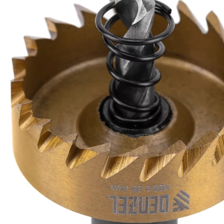 Коронка по металлу HSS, 38 мм, нитридтитановое покрытие Denzel 724111 купить в Перми