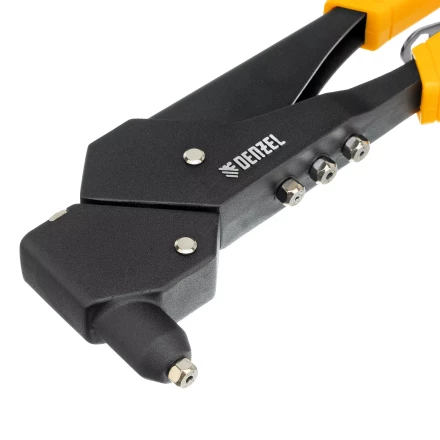 Заклепочник ручной Denzel, 285 мм, поворотный, 0-360, заклепки 2,4-3,2-4,0-4,8 мм, купить в Перми