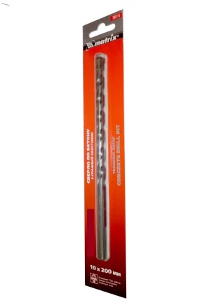 Сверло по бетону, 10 х 200 мм, 3-гранный хвостовик  MATRIX 70711 купить в Перми