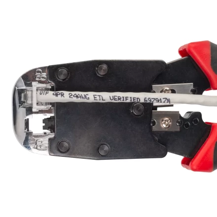 Кримпер многофункциональный КВТ JT-02M с 2 встроенными модулями для обжима RJ-45, RJ-12, RJ-11 (84825) купить в Перми