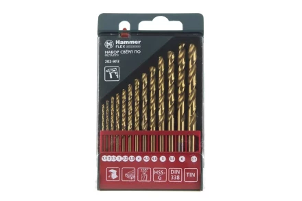Набор сверл HAMMER No3 13шт. 1,5-6,5мм купить в Перми