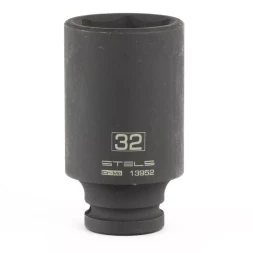 Головка ударная удлиненная шестигранная 32мм 1/2" CrMo Stels 13952