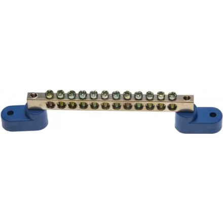 Шина СВЕТОЗАР нулевая на 2-х угловых изоляторах, поворотная,макс. ток 100А, 5,2мм, 12 полюсов 49809-12 купить в Перми