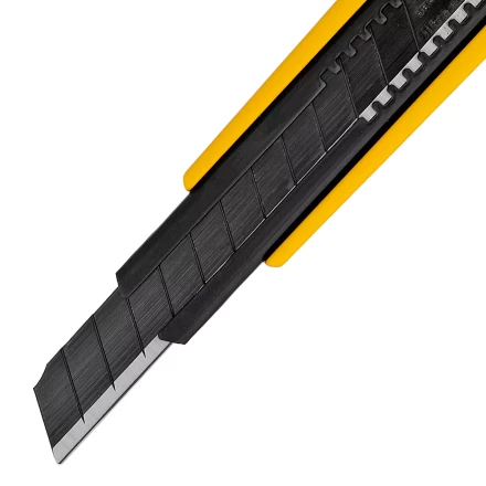 Нож Denzel, 9 мм, сменное лезвие, SK4, алюминиевый корпус, торцевой зажим, 78901 купить в Перми