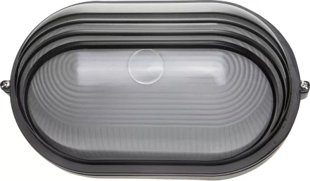 Светильник уличный СВЕТОЗАР влагозащищенный с верхним декоративным кожухом, овал, цвет черный, 100Вт SV-57223-B купить в Перми