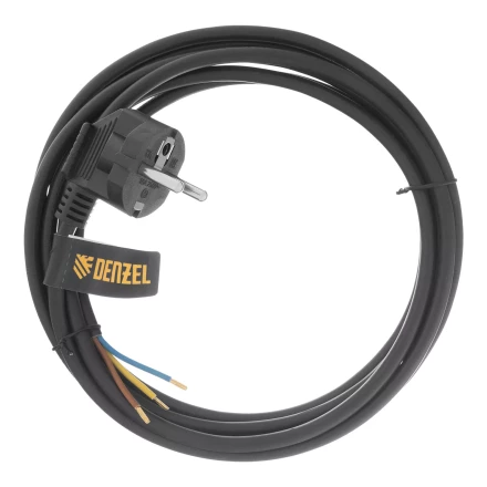 Шнур сетевой Denzel Energy Series, ПВС, 3 м, 3 x 1 мм, с неразборной вилкой, черный, 3 м, 37667 купить в Перми