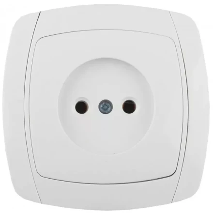 Розетка СВЕТОЗАР &quot;CITY LIGHT&quot; одинарная в сборе, без заземления, цвет белый, 16А/~250В SV-54200-W купить в Перми