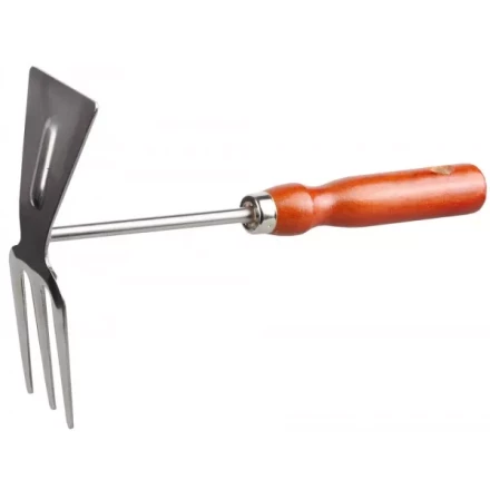 Мотыжка GRINDA прямое лезвие, из нержавеющей стали с деревянной ручкой, 3 зубца, 250 мм 8-421135_z01 купить в Перми