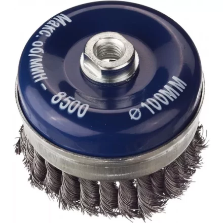 DEXX. Щетка чашечная усиленная для УШМ, жгутированная стальная проволока 0,5мм, 100ммхМ14 35106-100 купить в Перми