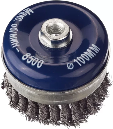 DEXX. Щетка чашечная усиленная для УШМ, жгутированная стальная проволока 0,5мм, 100ммхМ14 35106-100 купить в Перми