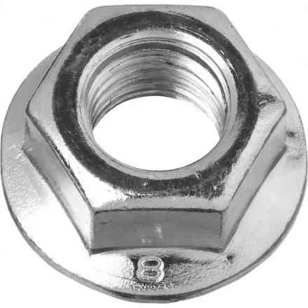 Гайка ЗУБР &quot;МАСТЕР&quot; DIN 6923 с фланцем, класс прочности 8, оцинкованная,  M12, 5кг 303630-12 купить в Перми
