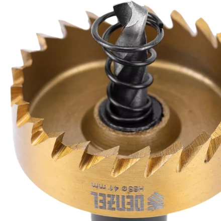 Коронка по металлу HSS, 41 мм, нитридтитановое покрытие Denzel 724113 купить в Перми