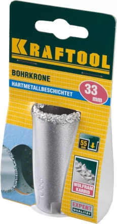 Коронка KRAFTOOL кольцевая с напылением из карбида вольфрама, 33мм 33401-33_z01 купить в Перми