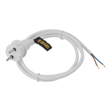 Шнур сетевой Denzel Energy Series, ПВС, 1,5 м, 2 x 1,5 мм, с неразборной вилкой, белый, 3 м, 37668 купить в Перми