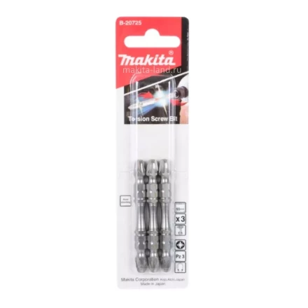 Биты Makita PZ3 65мм 3шт, 2-х сторонние (B-20725) купить в Перми