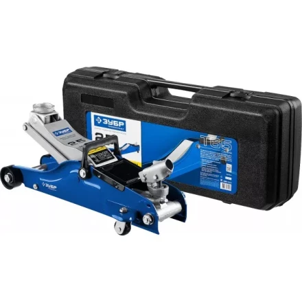 Домкрат гидравлический подкатной T65, 2,5т, 90-360мм, в кейсе, ЗУБР Профессионал 43057-2.5-K 43057-2.5-K купить в Перми