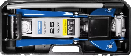 Домкрат гидравлический подкатной T65, 2,5т, 90-360мм, в кейсе, ЗУБР Профессионал 43057-2.5-K 43057-2.5-K купить в Перми