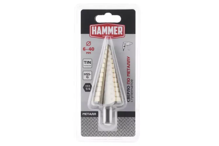 Сверло по металлу HAMMER Ф40х105мм (DR MT 6,0-40,0мм*105/13мм) купить в Перми