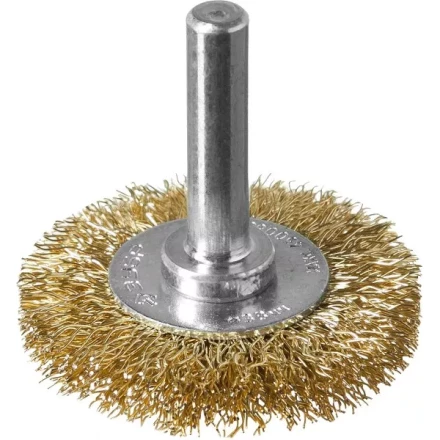 ЗУБР &quot;ПРОФЕССИОНАЛ&quot;. Щетка дисковая для дрели, витая латунированная стальная проволока 0,3мм, 38мм 3520-038_z02 купить в Перми