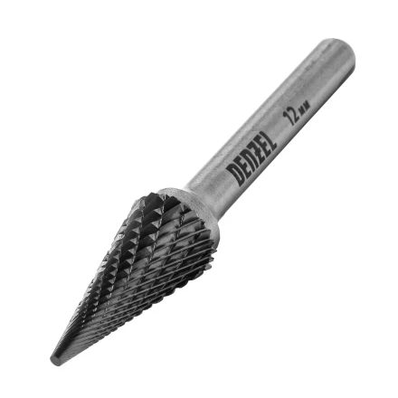 Борфреза по металлу твердосплавная, коническая, тип-M, 12 мм// Denzel 72077 купить в Перми
