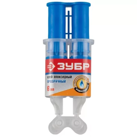 Клей ЗУБР эпоксидный, в двойном шприце, на блистере, 6 мл 41952 купить в Перми