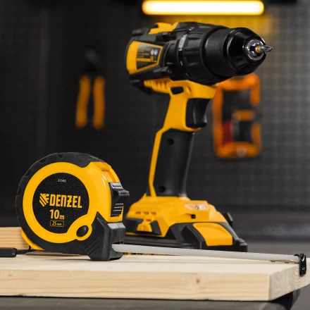 Рулетка Denzel 10м х 25мм, двухкомп. корпус, кнопка-пауза 31545 купить в Перми