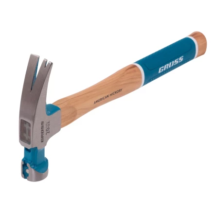 Молоток-гвоздодер,560 г Gross 10419, угол 75, магнит, обрезиненная рукоятка AMERICAN HICKORY купить в Перми