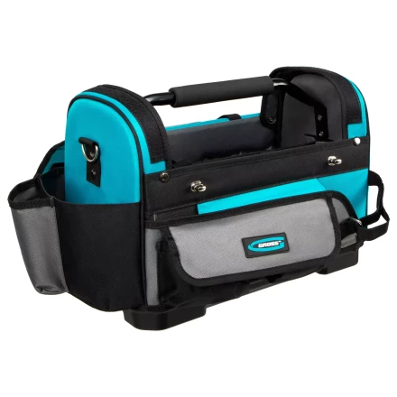 Переноска для инструмента Gross 90274, 400х225х300мм, пластиковое дно, наплечный ремень купить в Перми